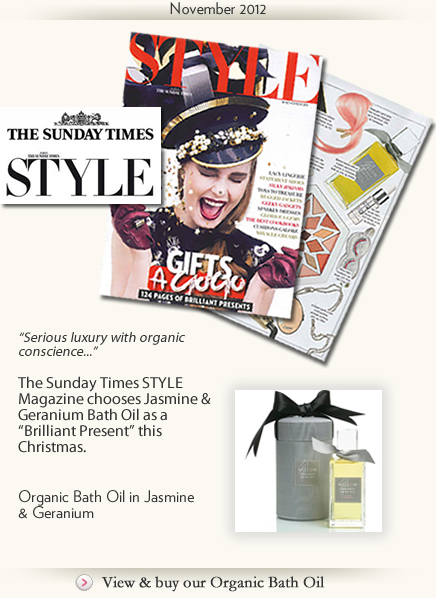 Willow organic beauty products featured in the Sunday Times STYLE magazine